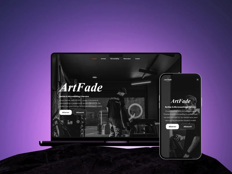 Site ArtFade barbier à Verviers